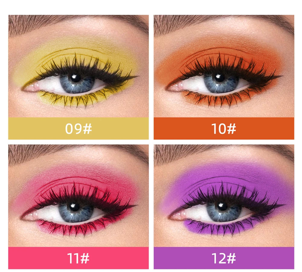 QIBEST 8 Colors Matte Liquid Eyeshadow Set Waterproof Long Lasting Eye Shadow Nude Brown Eye Pigment Makeup For Women Contouring
