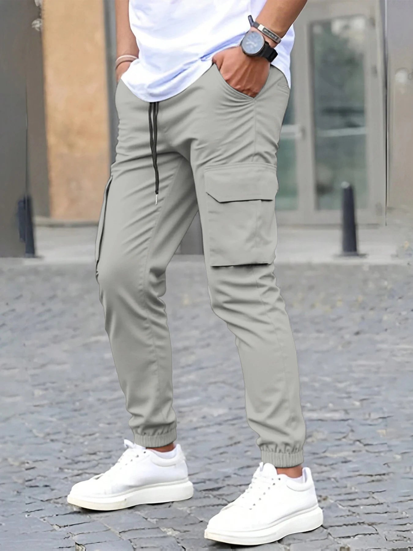 Men's High-Street Loose Straight Leg Workwear Trousers Sporty Casual Jacket Pants Streetwear Fashion Loose Fit Utility Pants