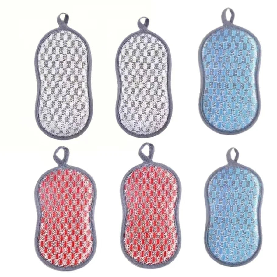 Esponja de limpieza de cocina, esponja de doble cara, estropajos para lavar platos, estropajo, paño de cocina, herramientas de limpieza de cocina