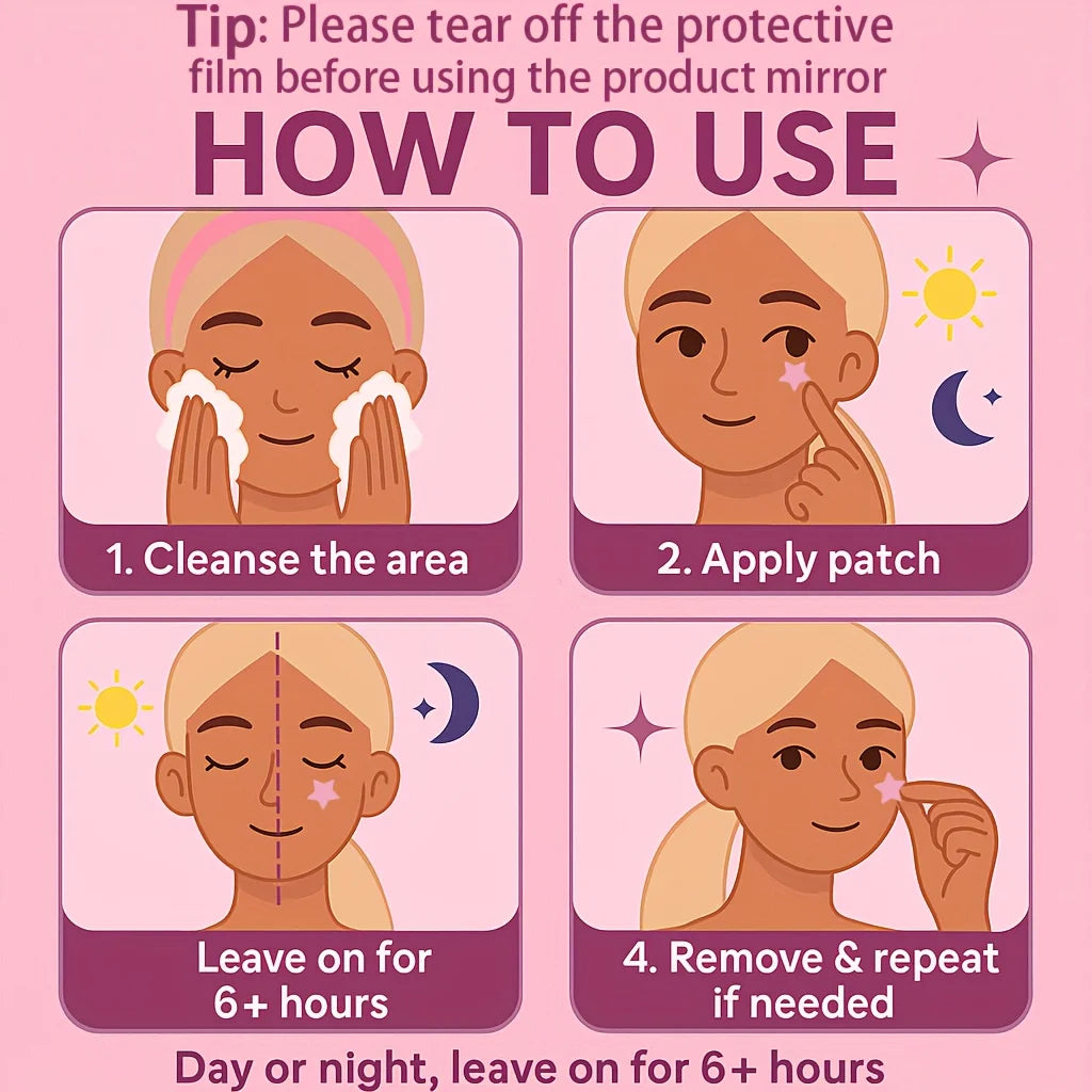 60 Acne Patch, Alcohol and Fragrance Free, Covering Acne and blemishes, Facial and Skin Spot Patch, Luxury Makeup Mirror