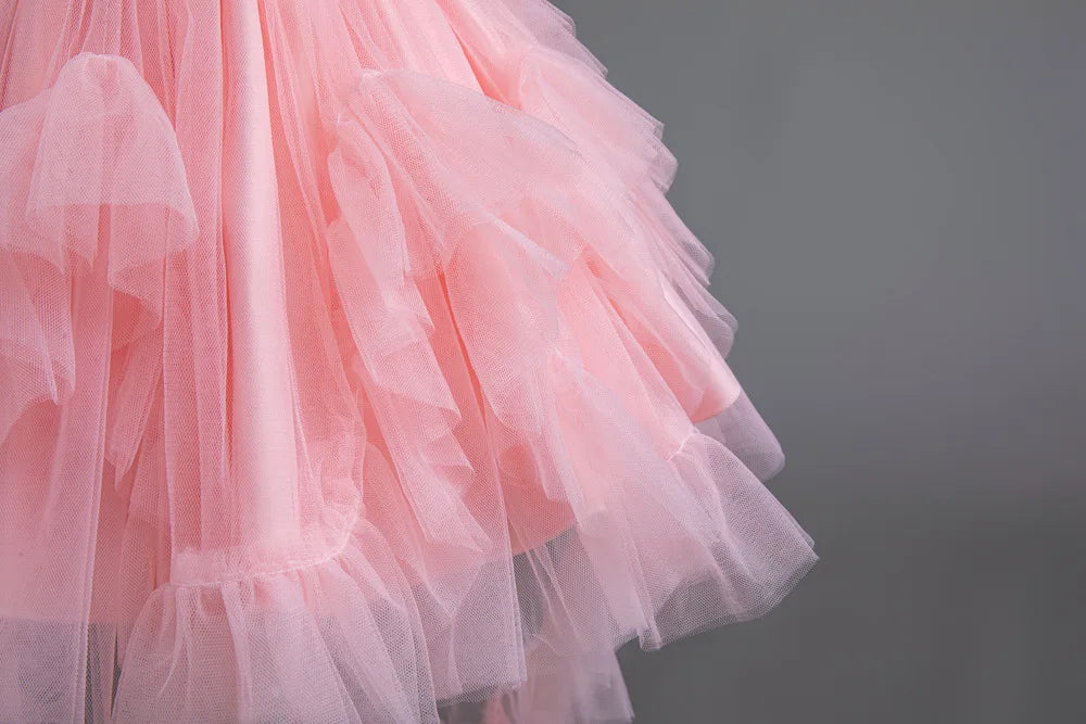 HETISO Girl Christmas Dresses Trailing Kid's Dress for Girls Retro Lace Sequined Children's Wedding Party Ball Gown 6 8 10 Years