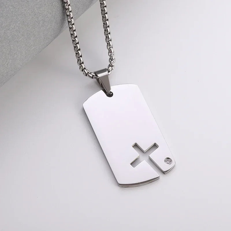 Jesus Christ Cross Mens Necklace Gold Color Cross Religious Pendant Necklace Accessory Chain Accessories