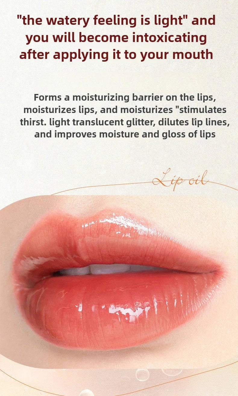 Korean Beauty Moisturizing Lip Ink Gloss Jelly Lipstick Big Brush Labial Lips Bright Oil Balm - Moisture & Color in One