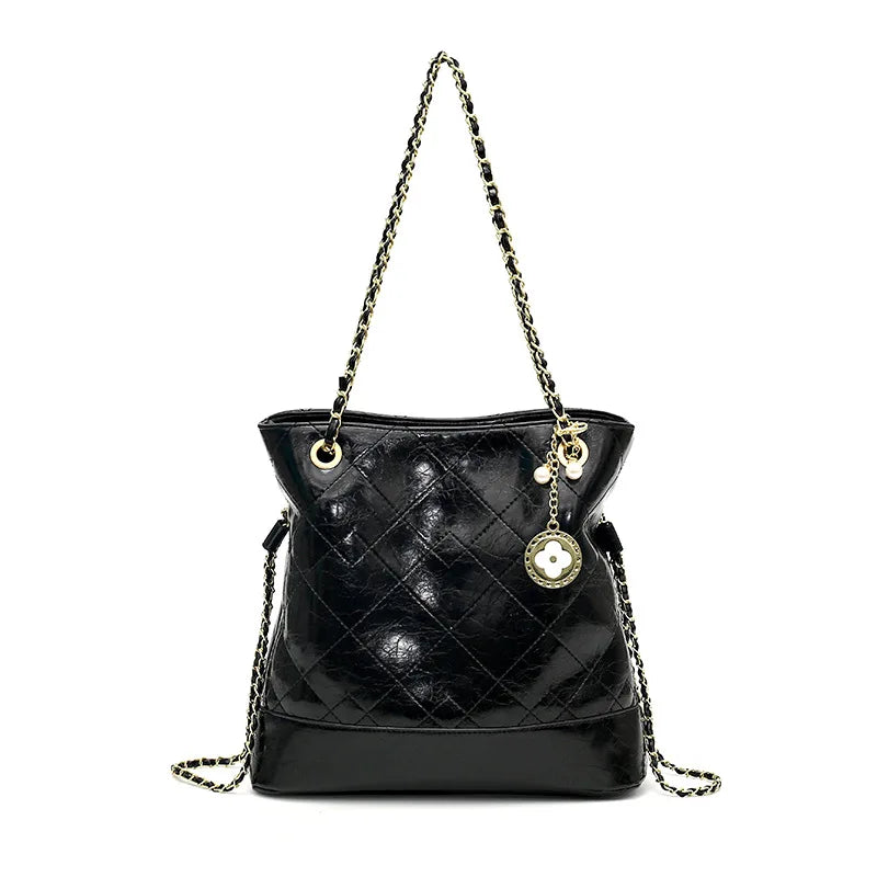 Elegant Korean Minimalist Bucket Bag Shoulder Crossbody Underarm Bag Design Sensation Luxury Fashion City Simple Style PU Mat...
