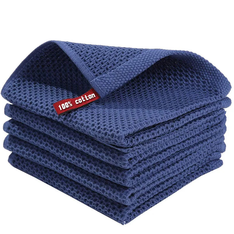Cotton Dish Towels Soft Absorbent Honeycomb Weave Kitchen Cloth For Home Cooks Everyday Kitchen Cleaning