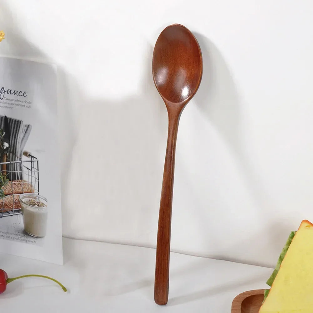 2pcs Wooden Spoon Soup Spoon Tableware Kitchen Cooking Utensils Tools Soup Environmentally Friendly Products Cooking Spoon