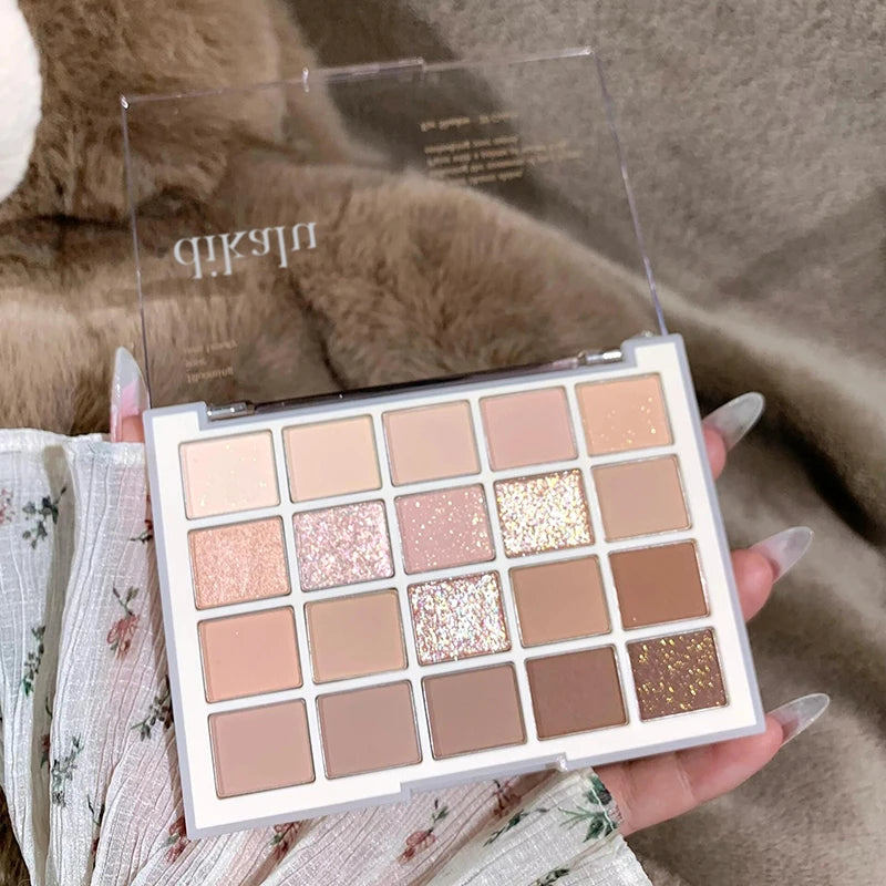 20 Colors Low Saturation Korean Eyeshadow Palette Purple Matte Pearlescent Long Lasting Waterproof Glitter Eye Shadow Eye Makeup