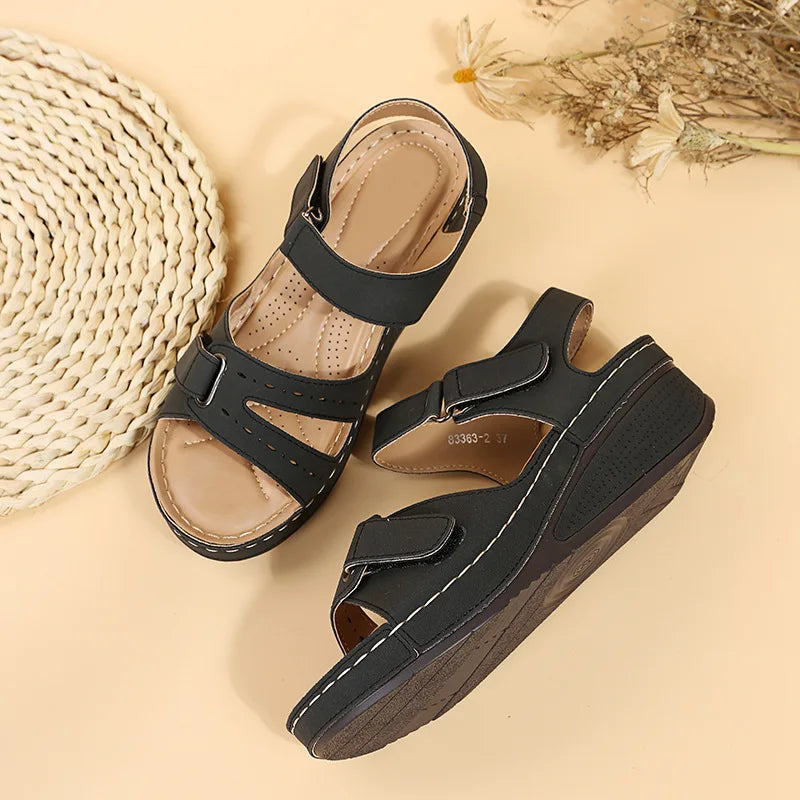 Women's Wedge Platform Sandals - Open Toe Casual Beach Shoes