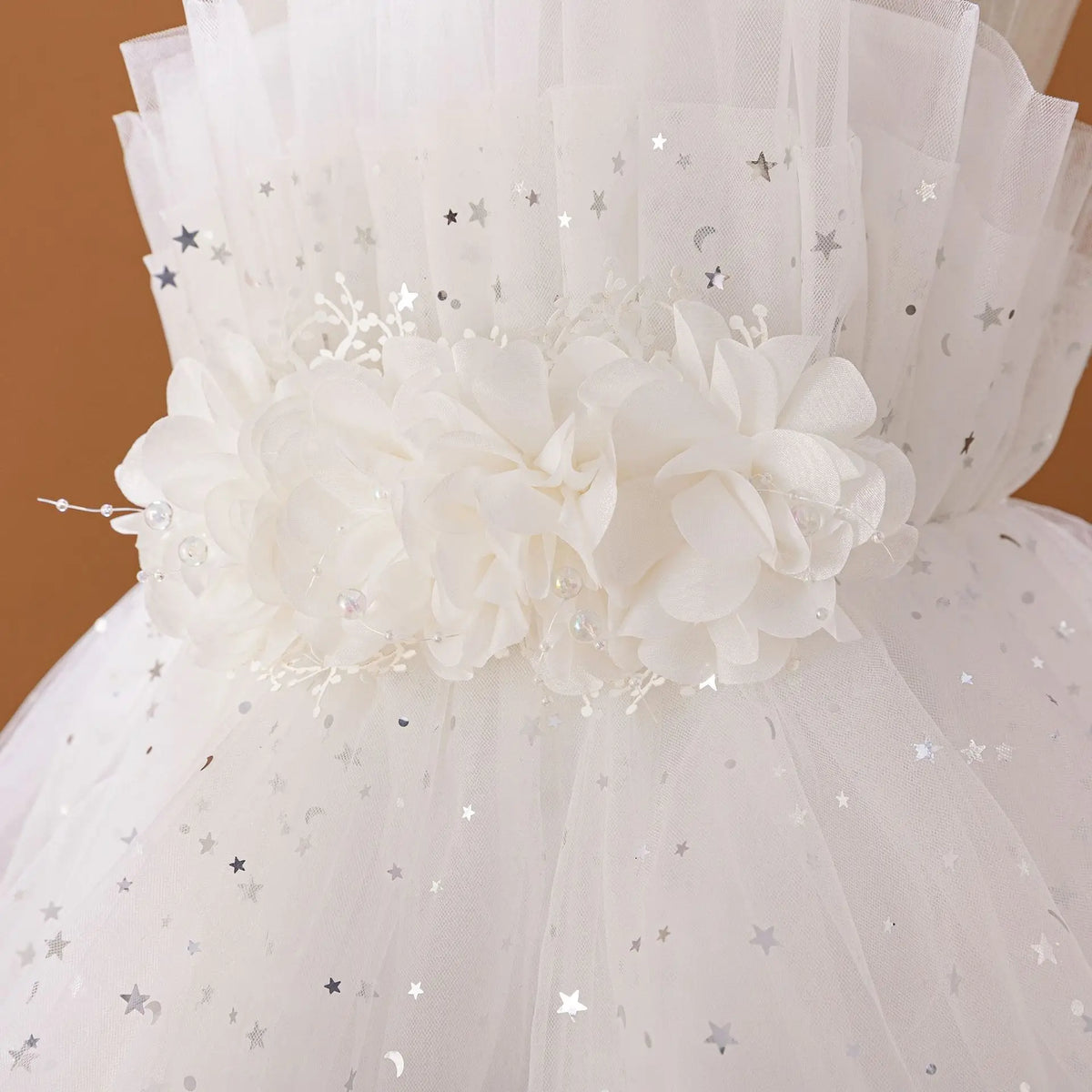 HETISO Elegant Trailing Flower Girl Dress for Weddings And Party Kids Galaxy Style Prom Gown 3-10 Years
