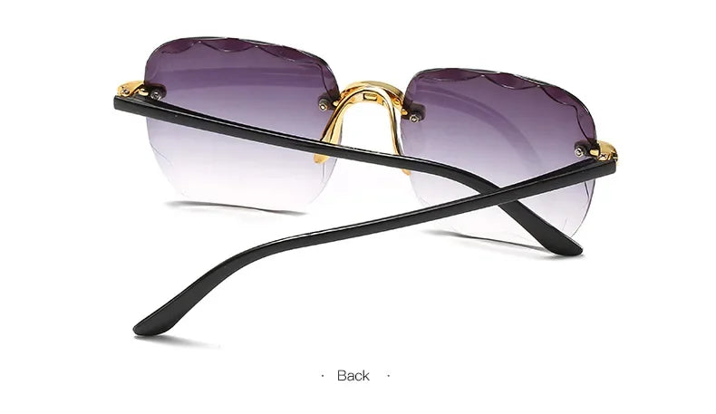 Square Rimless Sunglasses Women Luxury Brand Designer Summer Glasses Fashion Sun glasses For Men UV400 Shades Oculos