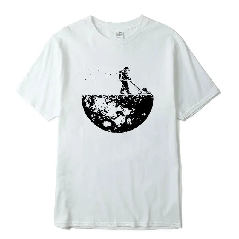 Summer Men T-Shirt High Quality 100% Funny Cotton Lunar Cleaner Printing Casual Cool Loose O-Neck Male Soft Tshirt Hip Hop Tees