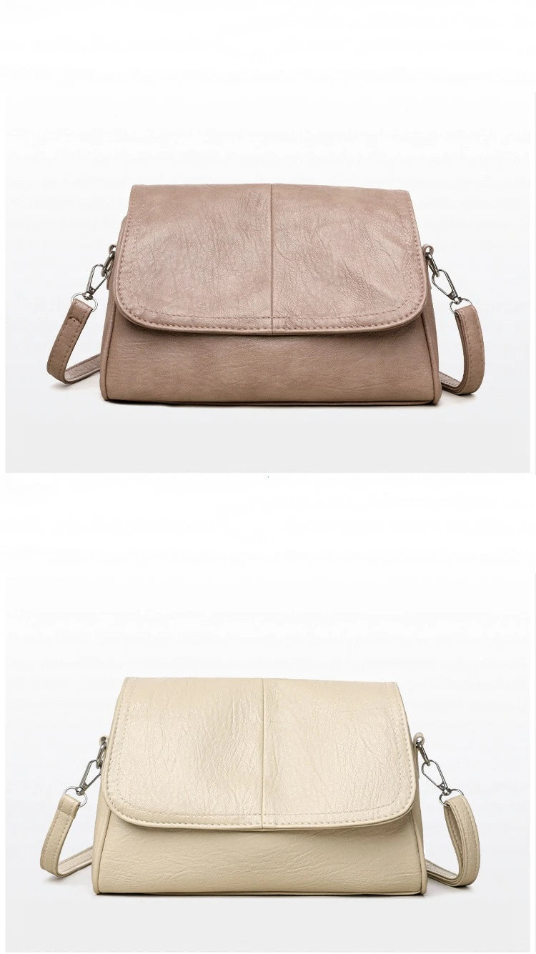 Retro Oil Wax Leather Crossbody Bag,with Textured and Vintage Feel,Simple and Elegant Flap Design,and Adjustable Shoulder Strap