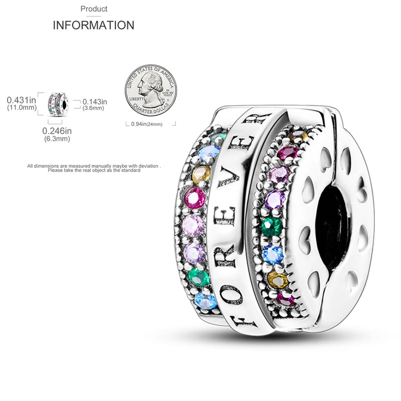 925 Sterling Silver Heart Infinity Charm Bead For Pandora Style Bracelets Gift For Her