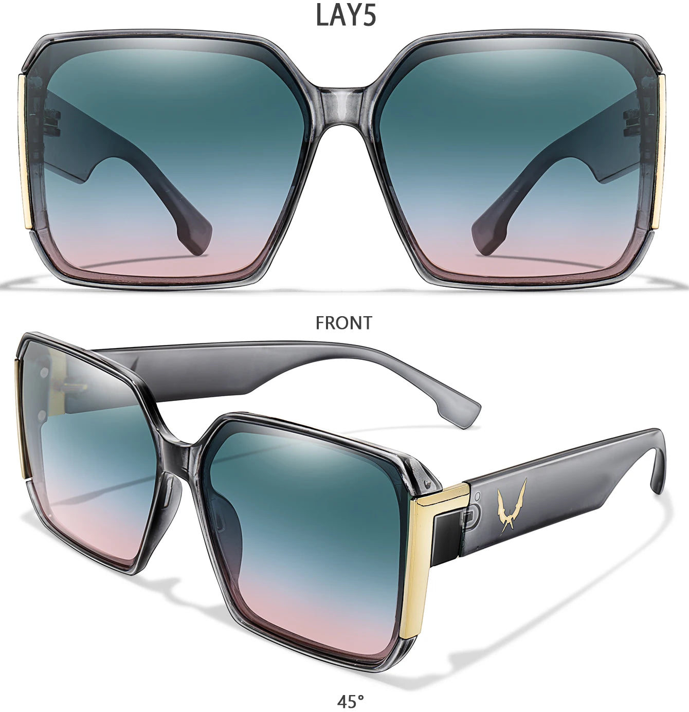 Fashion Sunglasses for Women Casual Square Shades with UV Protection for Daily wearing, Fishing, Driving, Golf, Travel With Box