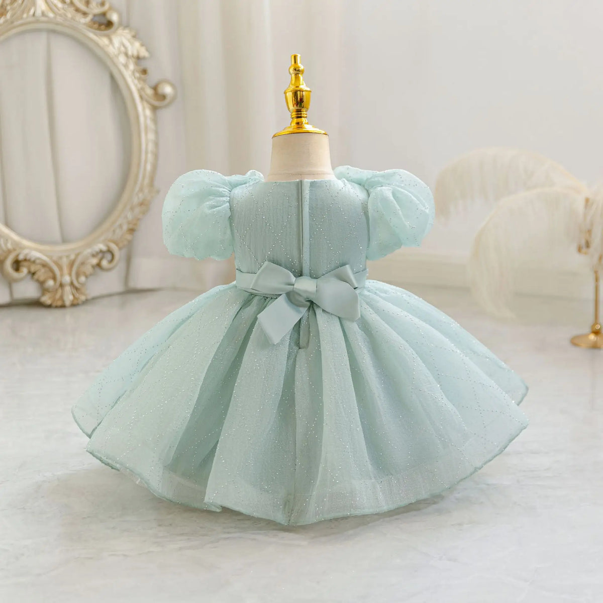 HETISO Flower Girls Princess Dress Beaded Kids Ball Gown for Wedding Child Birthday Party Custom 1-4 Years