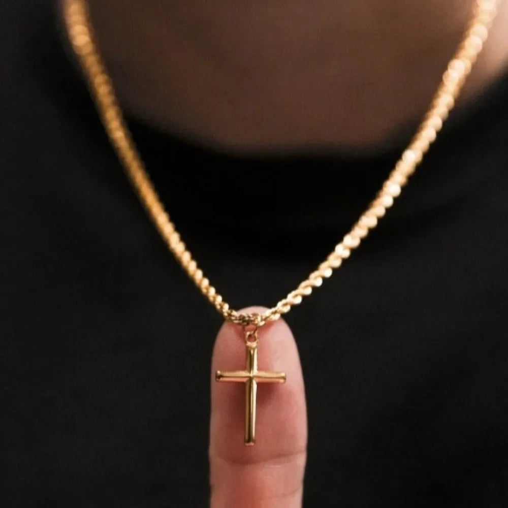 Men'S Cross Pendant Necklace Fashion Metal Pendant Accessory Jewelry