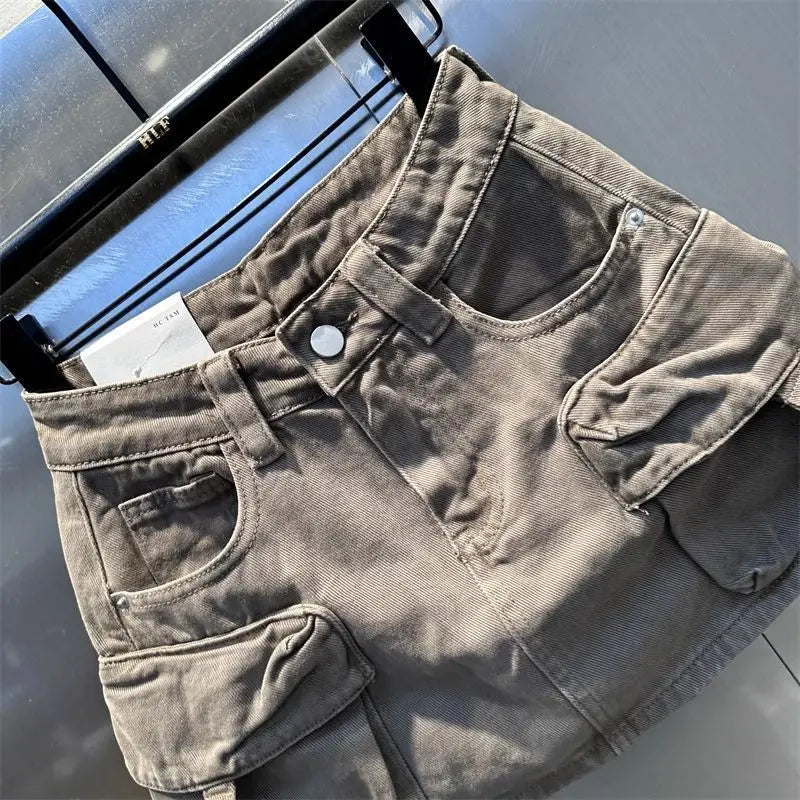 High Waisted Casual Washed Short Skirt for Women in the Spring and Summer of 2026 Stylish and Slimming Workwear Skirt