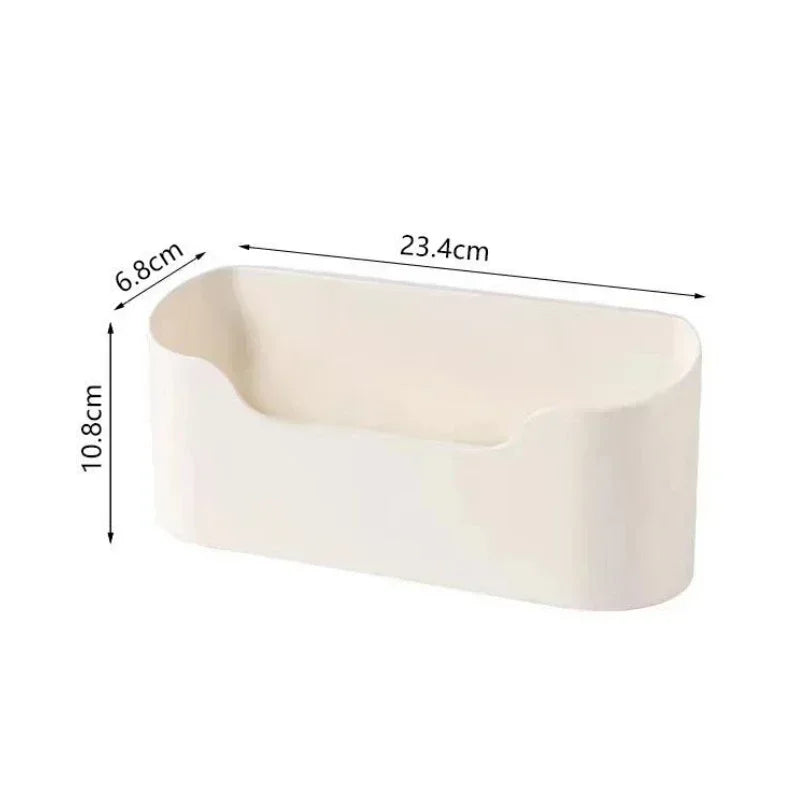 Estante adhesivo de almacenamiento montado en la pared de la cocina, caja de almacenamiento multifuncional para puerta de gabinete, estante de cajón debajo del fregadero, organizador de baño
