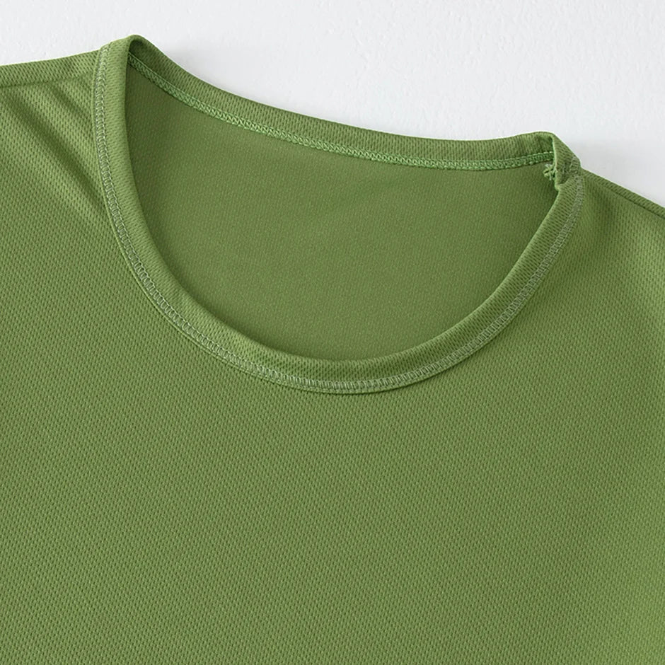 2/4/6-Pcs Four Seasons Men's Solid Color Round Neck Short Sleeve Top With Printed Cuffs Youth Sports And Leisure Fashion T-Shirt