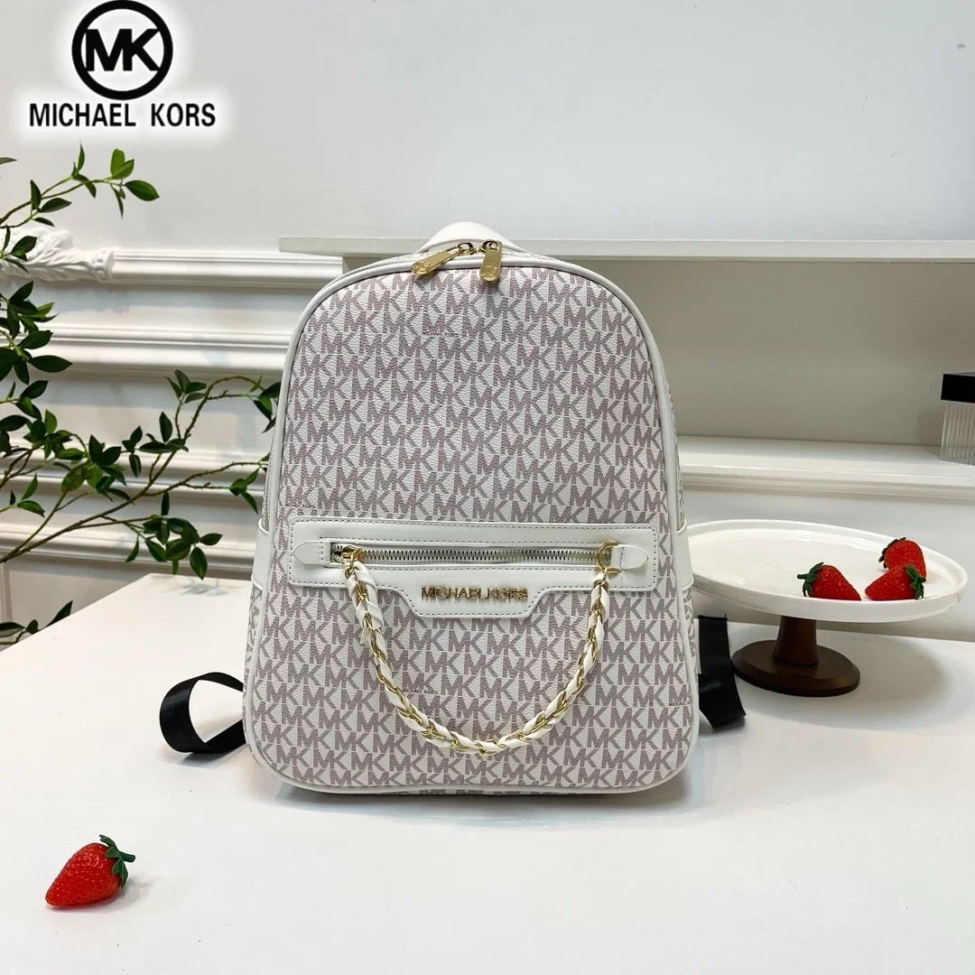 Michael Kors Women's Fashion Leisure Backpack Multi functional Large Capacity Small Backpack MK Outward Vacation Travel Bag