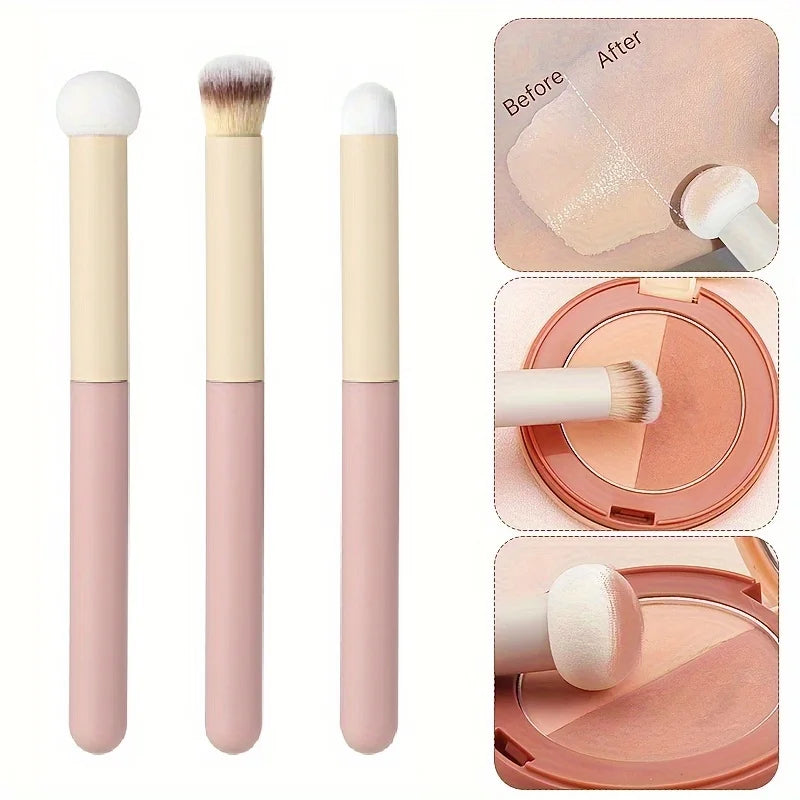 3Pcs Soft Mushroom Sponge Head Makeup Brushes,Concealer Brush Lipstick Lip Powder Puff ,Foundation Contour Cosmetic Tools