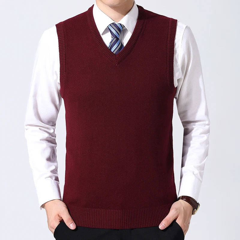 Men'S Casual Sweater Vest Warm Comfortable Autumn Winter Fashion Outerwear