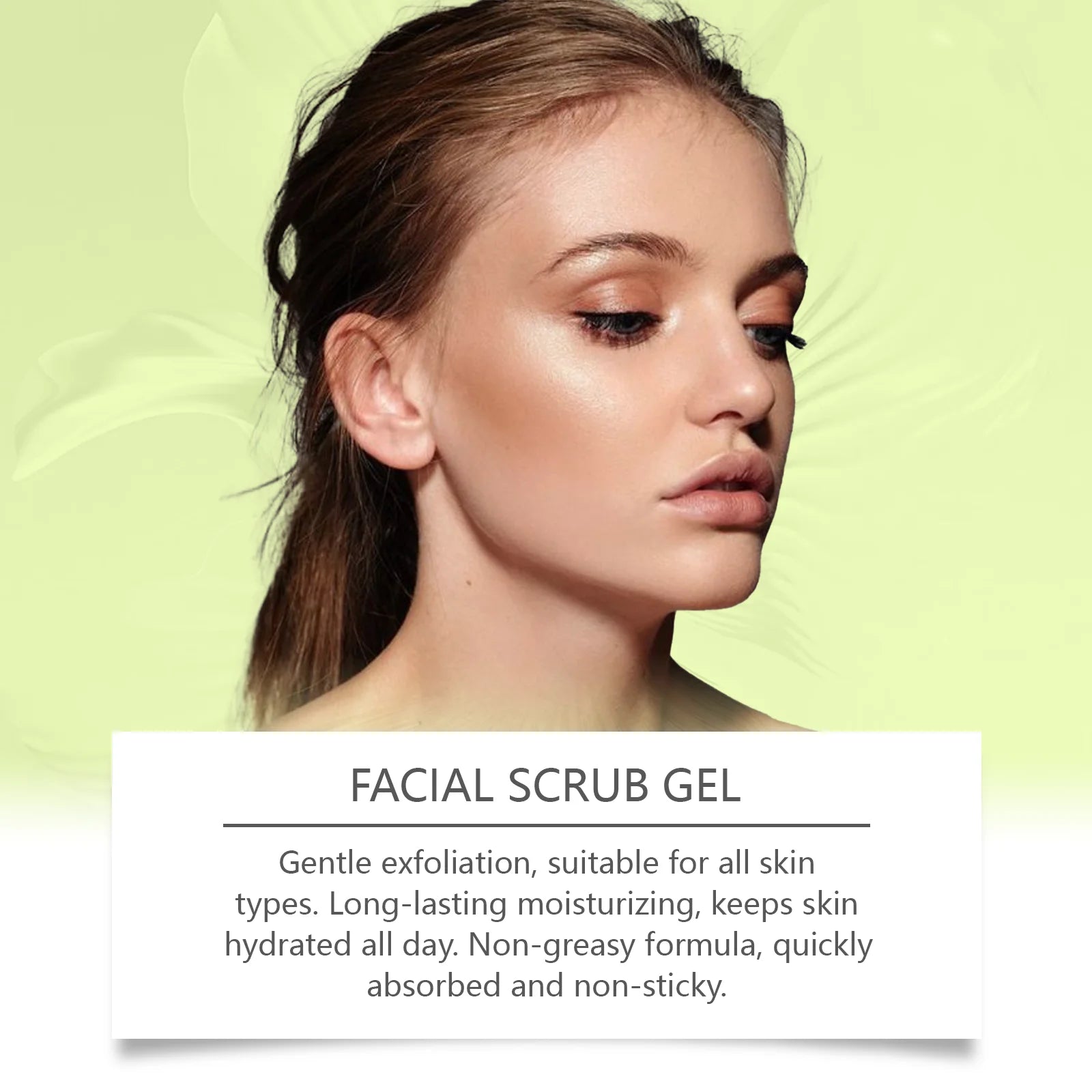 Facial Exfoliating Gel Mild Moisturizing Non-Drying Facial Skincare Treatment Hydrating Pore Refining Smooth Skin Exfoliating