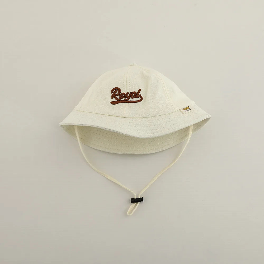 New Embroidered Letter Baby Bucket Hats Spring Sunhat Fishing Hat Sunshade Visor Boy Girl Outdoor Fashion Beach Cap For 6-24M