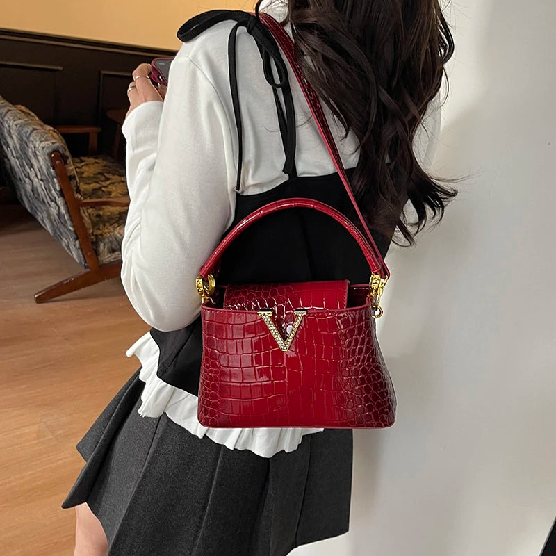 Mom' Bag Luxury Brand Ladies Messenger Bag In Leather - Famous Designer Elegant Tote Bag Popular Classic Design