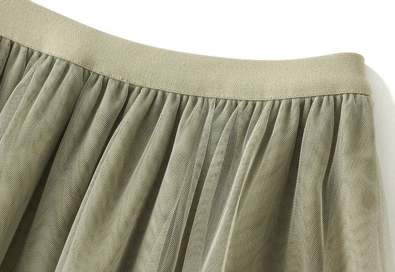 Autumn and Winter New Color Scheme Fashionable Dress for Women Big Swing Yarn Skirt Sweet Lace Pleated Edge Dancing Skirt 1391