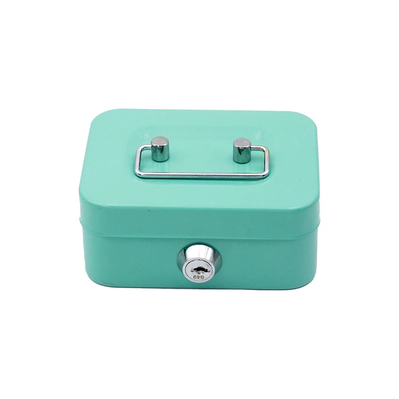 Caja Fuerte de Dinero Cerrable con Llave, Caja de Efectivo Portátil de Metal, Hucha, Caja de Seguridad de Almacenamiento, Mini Estuche para Colección de Monedas para Niños