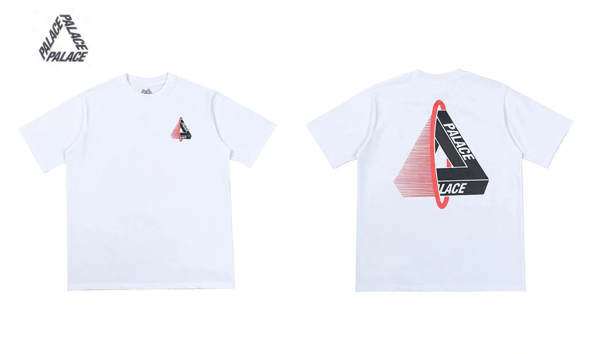 Palace Triangle Print Cotton Casual T-Shirt - Men's Short Sleeve
