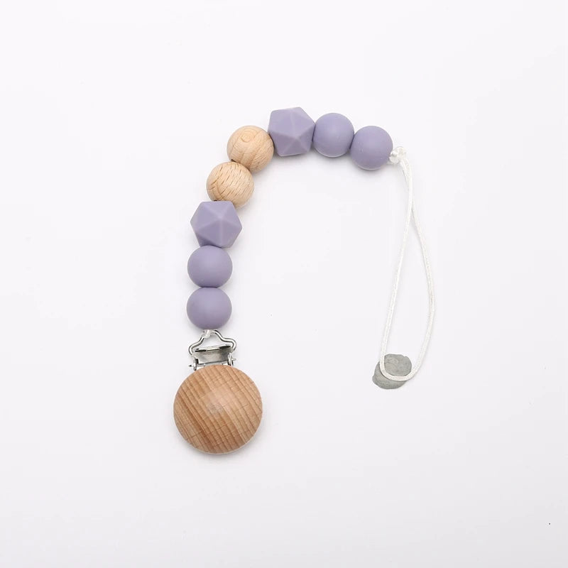 Pacifier Clip For Newborns Premium Safe Teething Clip With Silicone Flower Beads