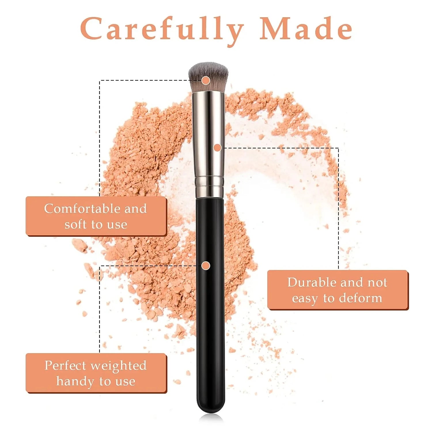 1/2/5 Pcs Foundation Concealer Brush, Premium Contour Blusher Brushes, Flawless Under Eye Dense Face Makeup Brush For Blending