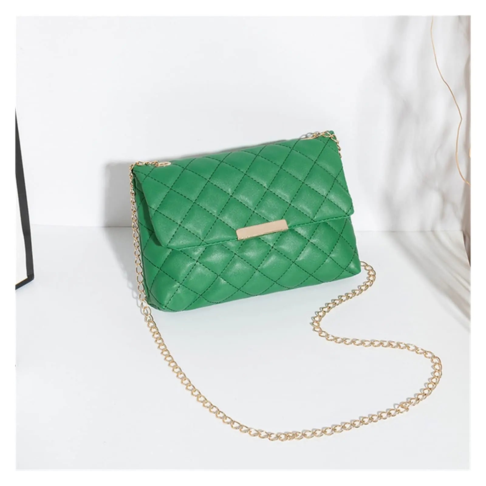Diamond Lattice Women Shoulder Bag Female Embroidered Small Square Bag PU Crossbody Bags Handbag And Purses Phone Bags