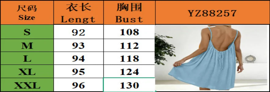 Dress, European & American Vacation Relaxed Style, Backless Elegant Vibe, 2026 Summer New Solid Color Spaghetti Strap Flowy A-Li