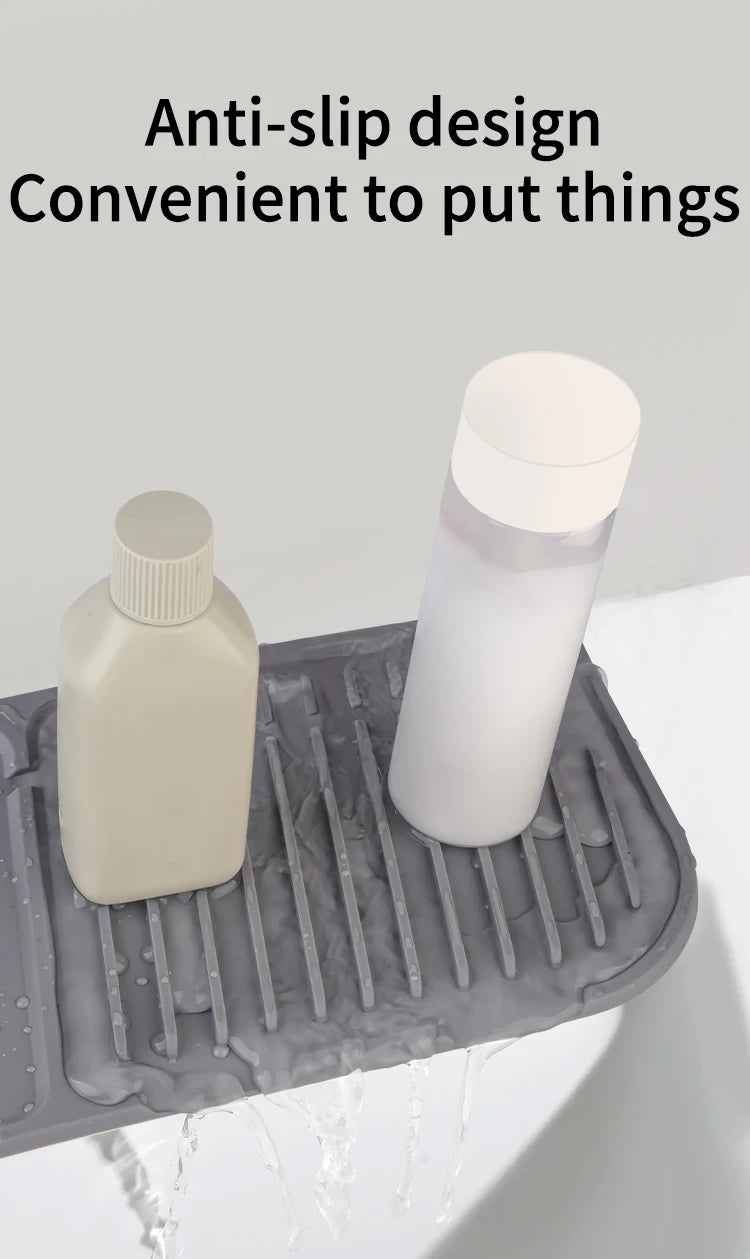 Alfombrilla de silicona para grifo de cocina, alfombrilla recogegotas de agua para grifo, almohadilla antisalpicaduras para fregadero, protector de encimera de baño