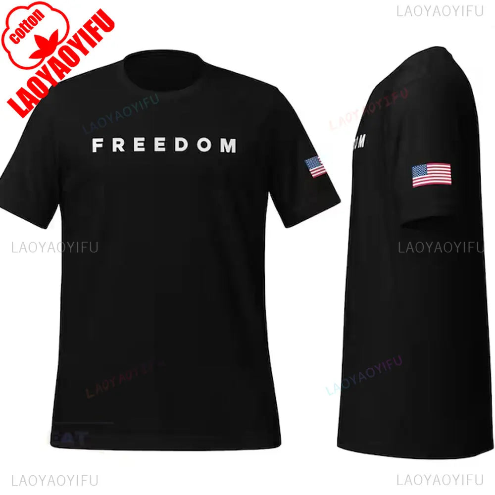 Charlie Kirk Freedom Shirt Patriotic Graphic Tee Tribute For Patriotic Activists Streetwear