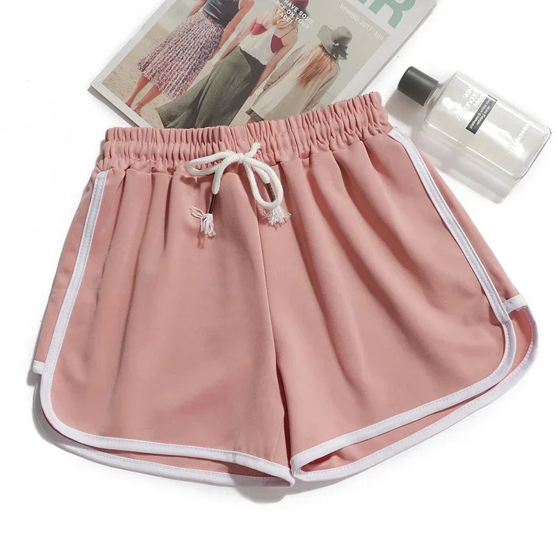 Women'S Striped Casual Shorts Korean Harajuku Loose All Match Sports Shorts Summer Fashion Yoga Thin Mini Shorts Female
