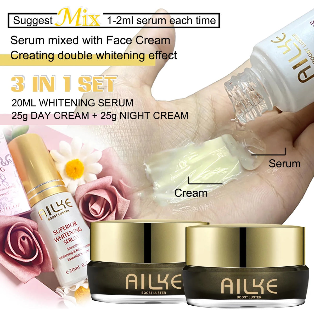 AILKE 8K Plus Whitening Face Cream - Dark Spot Corrector, 50ml