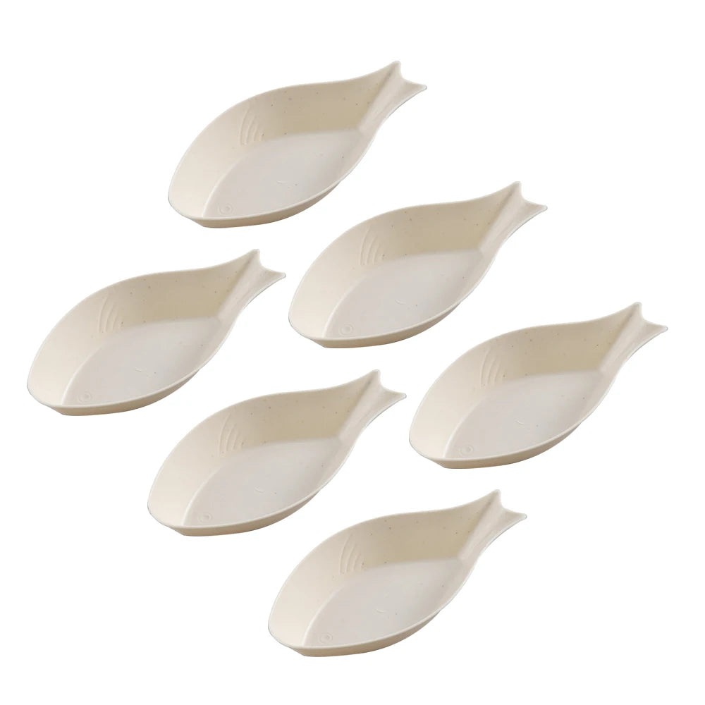 6PCS Wheat Straw Seasoning Dish Set - Small Dipping Snack Plates