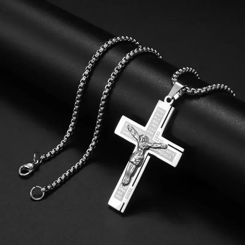 Christian Jesus Portrait Iced Out Necklace Pendant For Men And Women Cross Catholic Amulet Jewelry