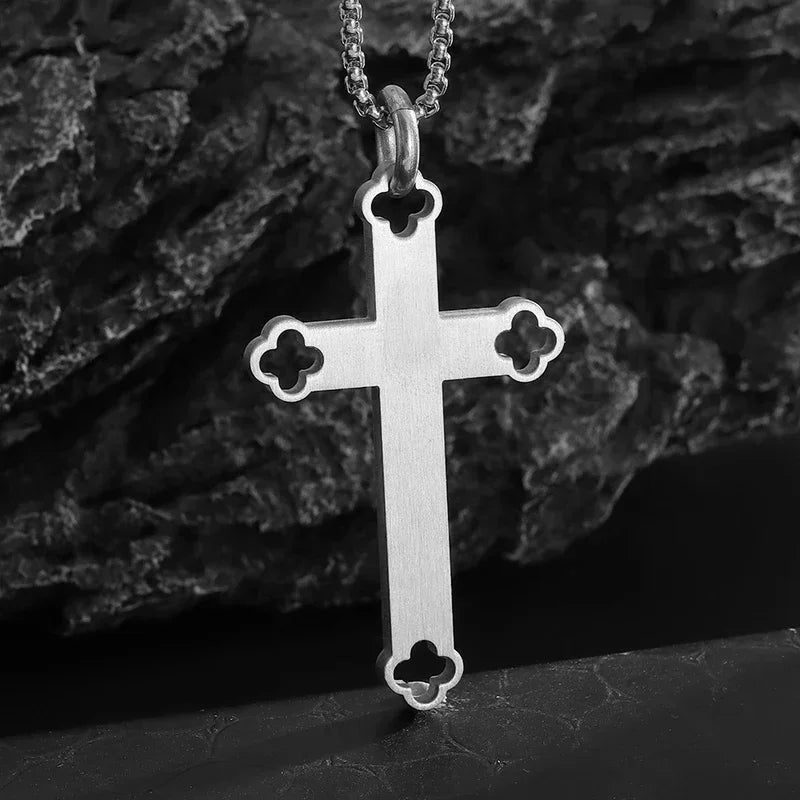 Jesus Christ Cross Mens Necklace Gold Color Cross Religious Pendant Necklace Accessory Chain Accessories