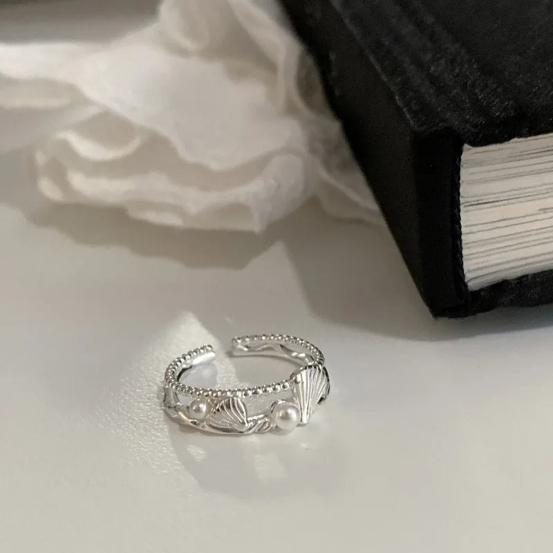 Panjbj 925 Sterling Silver Lines Ring For Women'S Jewelry Finger Adjustable Open Vintage For Birthday Dropship