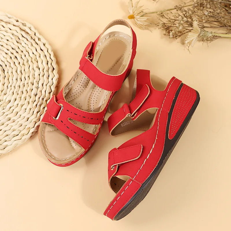 Women's Wedge Platform Sandals - Open Toe Casual Beach Shoes