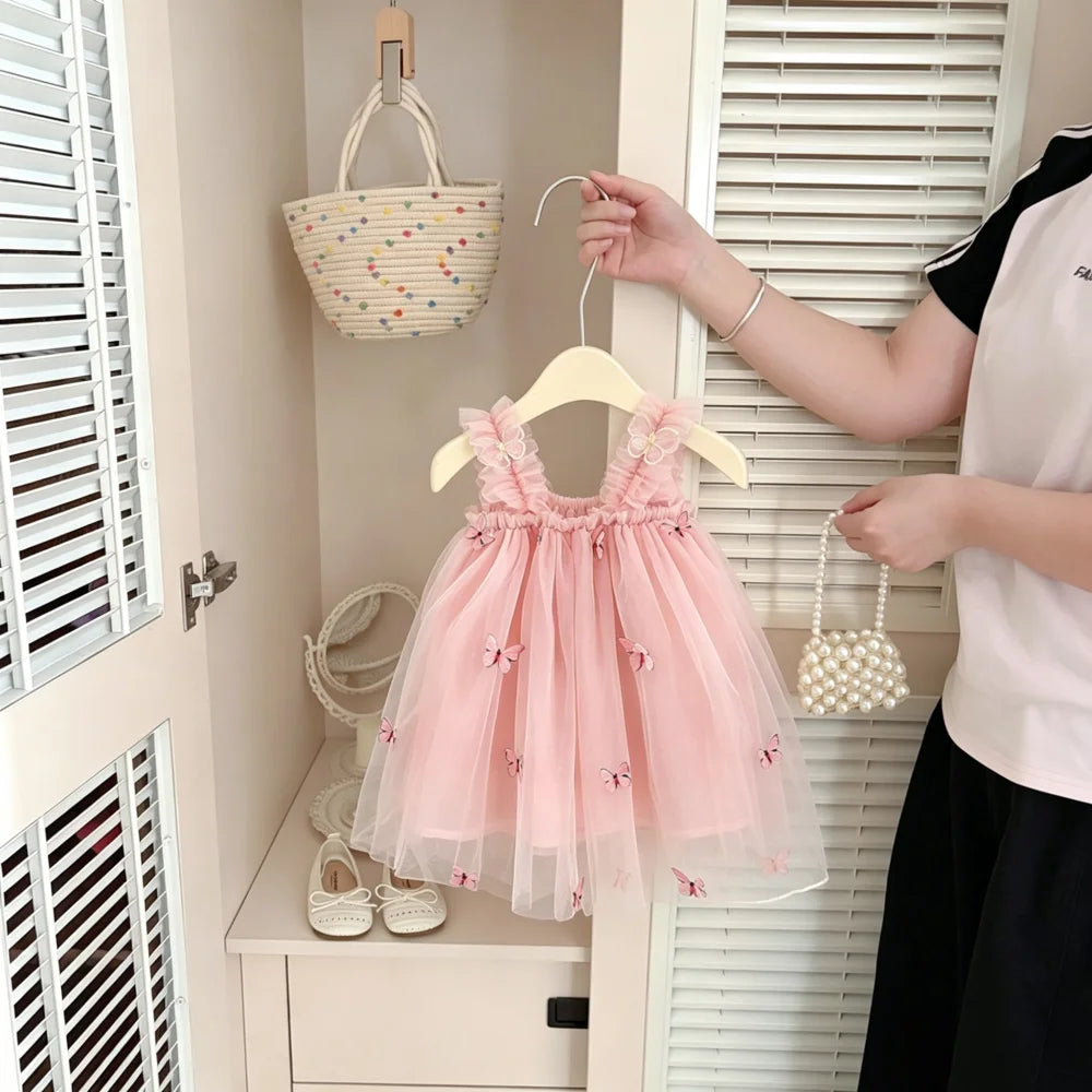 Baby Girls' Dress Summer Cute Mesh Princess Girls' Dress Sweet Birthday Party Baby Dress Baby Girl Clothing