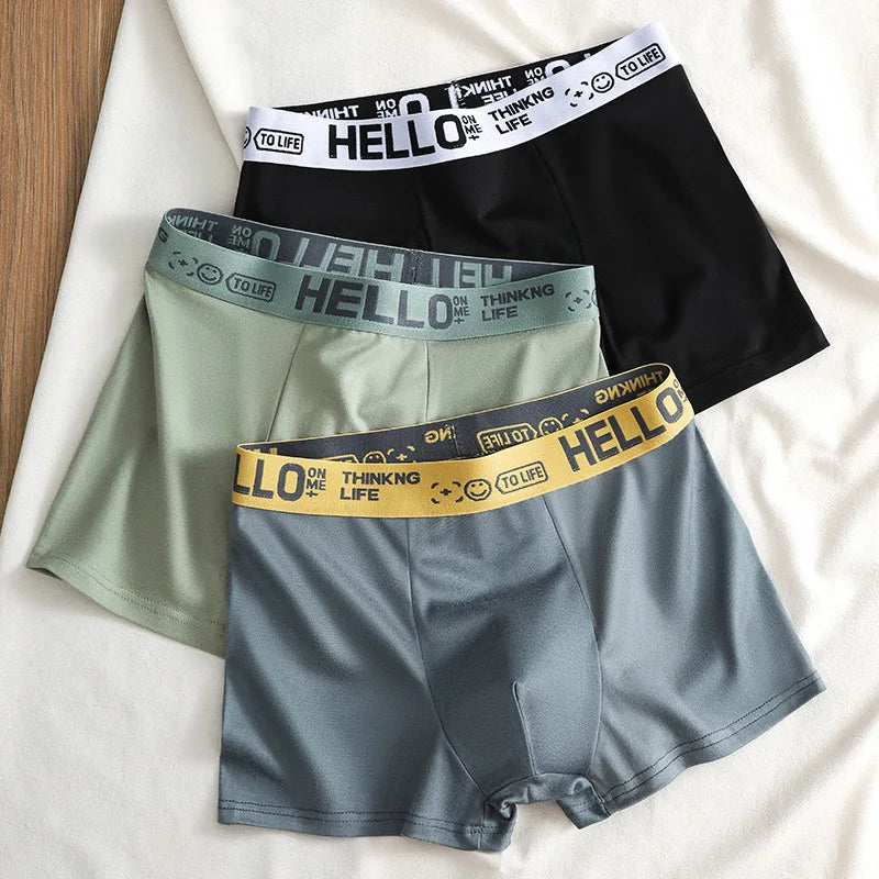 Men's Mid-Waist Thin Sports Briefs Breathable Comfortable Large Size Boxer Shorts Youth Comfortable Flat Angle Underwear