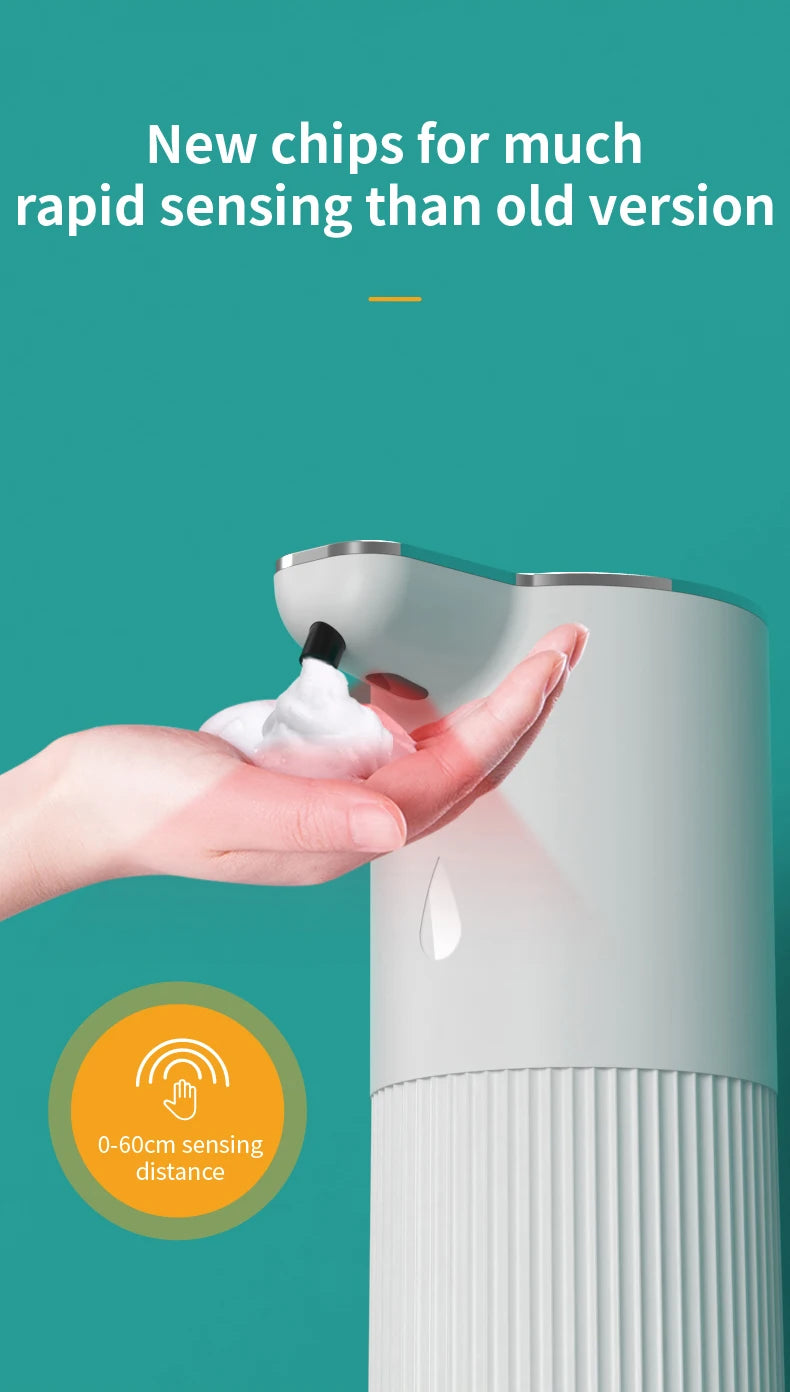 Dispensador de jabón automático sin contacto con sensor inteligente de 350 ML de capacidad para mesa o pared, bomba de desinfectante de manos para cocina y baño