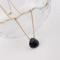 Natural Crystal Stone Pendant Necklace for Women Triangle Water Drop Real Amethysts Roses Quartz Steel Chain Crystal Necklace
