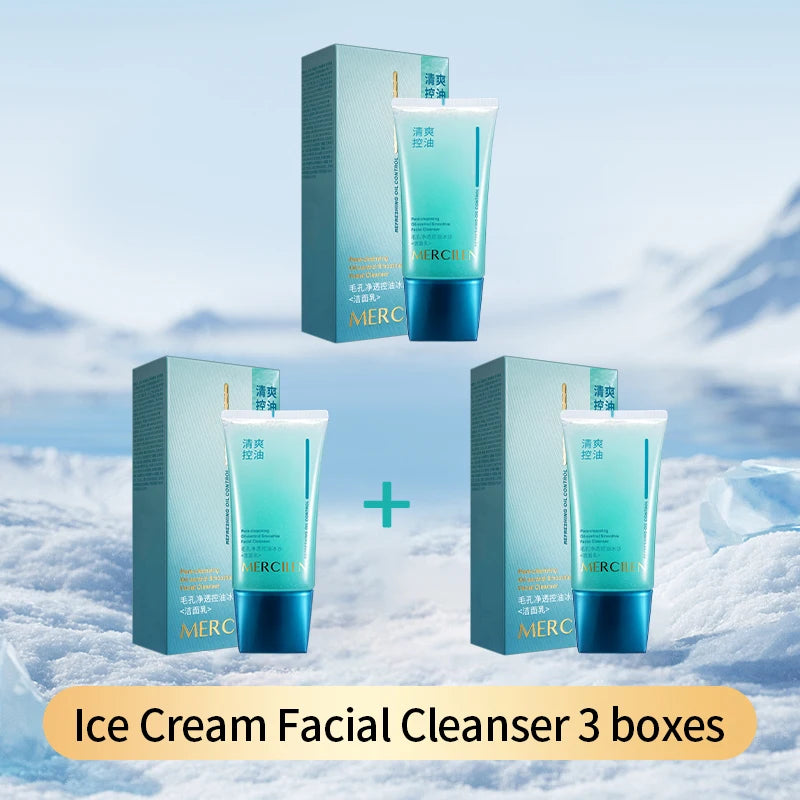 Mercilen Pore Cleansing Oil Control Smoothie Cleanser 150g, Contains Vitamin E, Salicylic Acid, and Collagen to Deeply Cleanse Dirt, Remove Makeup, and Clean the Skin Without Making It Tight, Leaving the Skin Hydrated and Cle